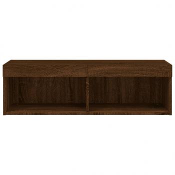 TV-Schrank mit LED-Leuchten Braun Eichen-Optik 100x30x30 cm
