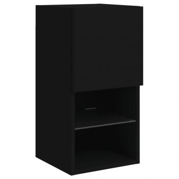 TV-Schrank mit LED-Leuchten Schwarz 30,5x30x60 cm