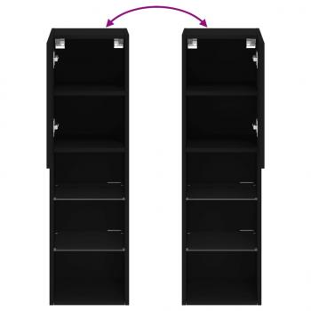 TV-Schrank mit LED-Leuchten Schwarz 30,5x30x102 cm