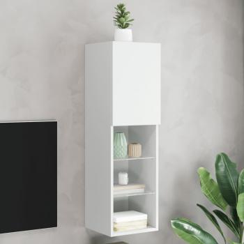 ARDEBO.de - TV-Schrank mit LED-Leuchten Weiß 30,5x30x102 cm