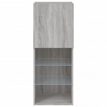 TV-Schrank mit LED-Leuchten Grau Sonoma 40,5x30x102 cm
