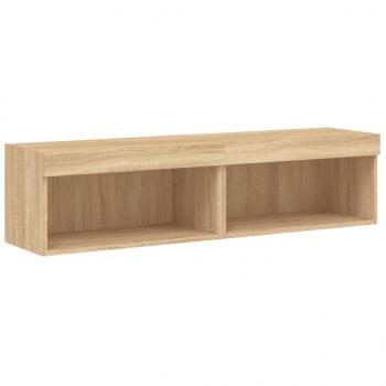 TV-Schränke mit LED-Leuchten 2 Stk. Sonoma-Eiche 60x30x30 cm