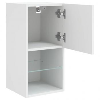 TV-Schränke mit LED-Leuchten 2 Stk. Weiß 30,5x30x60 cm