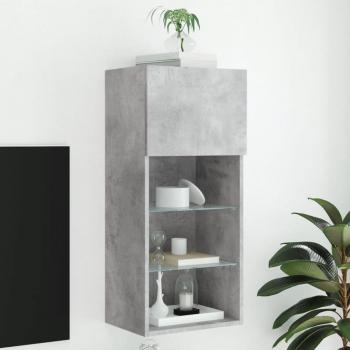 ARDEBO.de - TV-Schrank mit LED-Leuchten Betongrau 40,5x30x90 cm