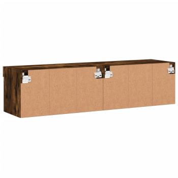 TV-Schränke mit LED-Leuchten 2 Stk. Räuchereiche 60x30x30 cm