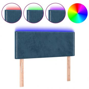 LED Kopfteil Dunkelblau 90x5x78/88 cm Samt