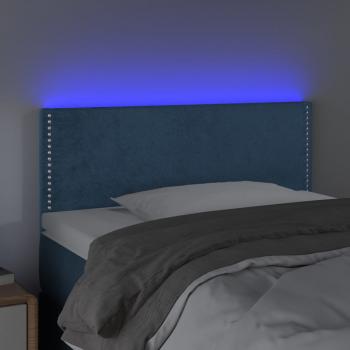 LED Kopfteil Dunkelblau 90x5x78/88 cm Samt