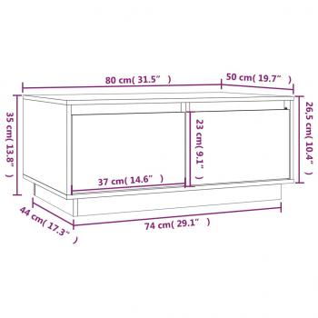 Couchtisch Honigbraun 80x50x35 cm Massivholz Kiefer