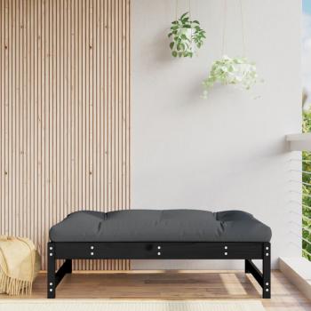 ARDEBO.de - Gartenhocker Schwarz 120x80 cm Massivholz Kiefer