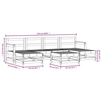 7-tlg. Garten-Lounge-Set Massivholz Kiefer