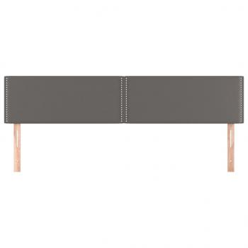 Kopfteile 2 Stk. Grau 100x5x78/88 cm Kunstleder