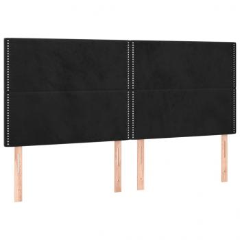 Kopfteile 4 Stk. Schwarz 80x5x78/88 cm Samt