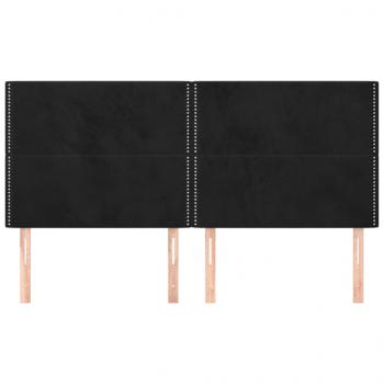 Kopfteile 4 Stk. Schwarz 80x5x78/88 cm Samt