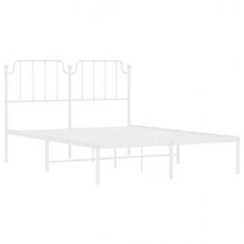 Bettgestell mit Kopfteil Metall Weiß 135x190 cm