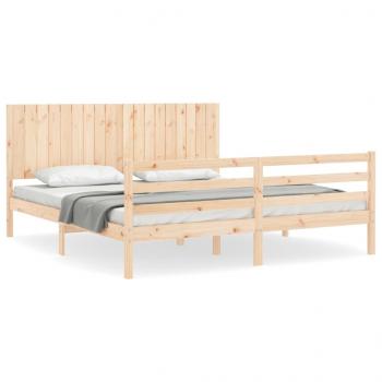 Massivholzbett mit Kopfteil