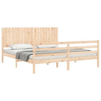 Massivholzbett mit Kopfteil