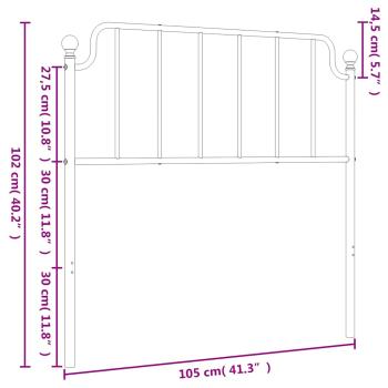 Kopfteil Metall Weiß 100 cm
