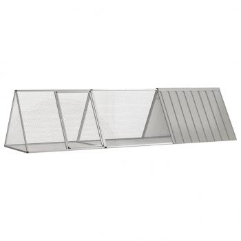 ARDEBO.de - Kaninchenkäfig Grau 302,5x80,5x71 cm Verzinkter Stahl
