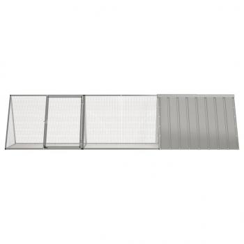 Kaninchenkäfig Grau 302,5x80,5x71 cm Verzinkter Stahl