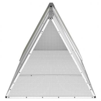Kaninchenkäfig Grau 302,5x80,5x71 cm Verzinkter Stahl