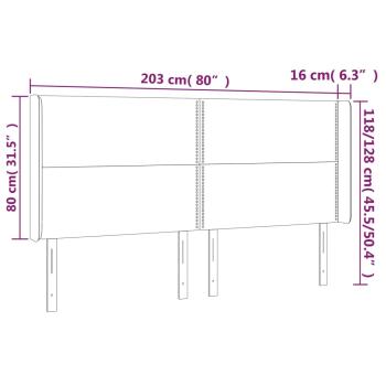 Kopfteil mit Ohren Schwarz 203x16x118/128 cm Kunstleder