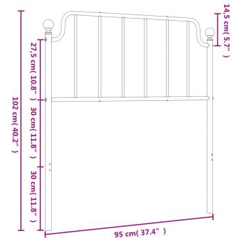 Kopfteil Metall Weiß 90 cm