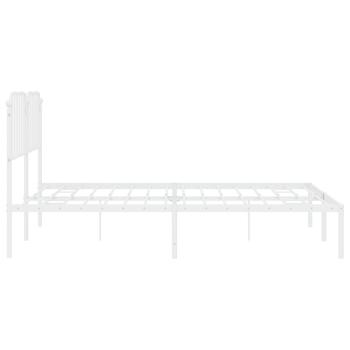 Bettgestell mit Kopfteil Metall Weiß 160x200 cm