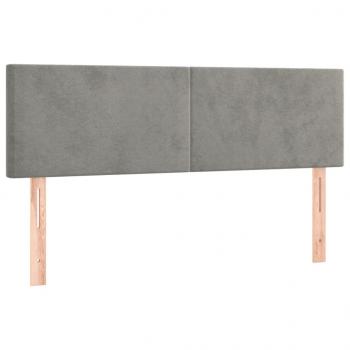 Boxspringbett mit Matratze Hellgrau 140x190 cm Samt