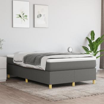 ARDEBO.de - Boxspringbett mit Matratze Dunkelgrau 120x200 cm Stoff