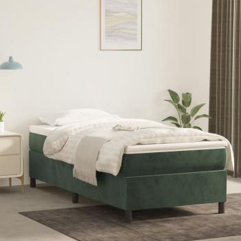 ARDEBO.de - Boxspringbett mit Matratze Dunkelgrün 100x200 cm Samt