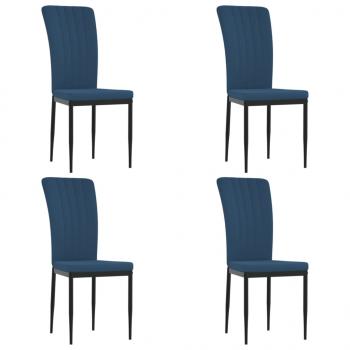 Esszimmerstühle 4 Stk. Blau Samt