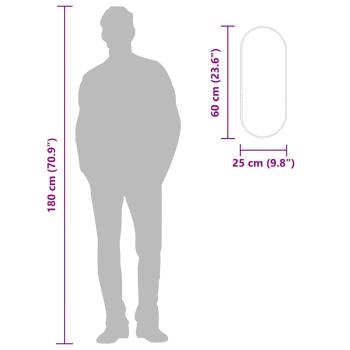 Wandspiegel Silbern 60x25 cm Oval