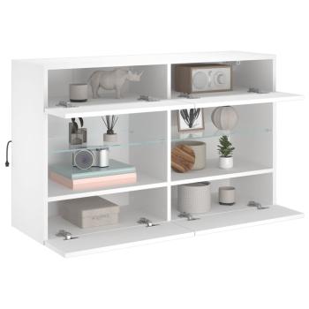 TV-Wandschrank mit LED-Leuchten Weiß 98,5x30x60,5 cm
