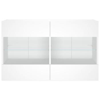 TV-Wandschrank mit LED-Leuchten Weiß 98,5x30x60,5 cm