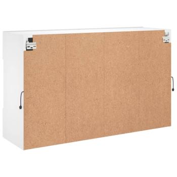 TV-Wandschrank mit LED-Leuchten Weiß 98,5x30x60,5 cm