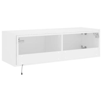 TV-Wandschrank mit LED-Leuchten Weiß 100x35x31 cm