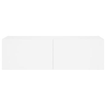 TV-Wandschrank mit LED-Leuchten Weiß 100x35x31 cm