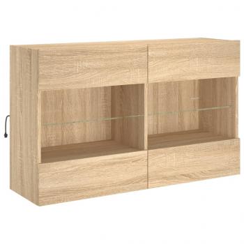 TV-Wandschrank mit LED-Leuchten Sonoma-Eiche 98,5x30x60,5 cm
