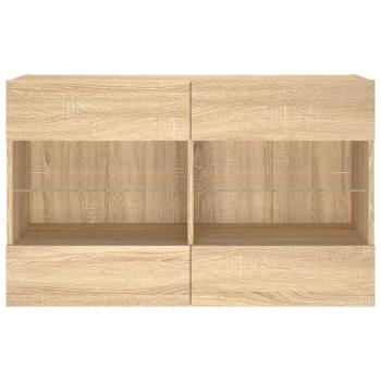 TV-Wandschrank mit LED-Leuchten Sonoma-Eiche 98,5x30x60,5 cm