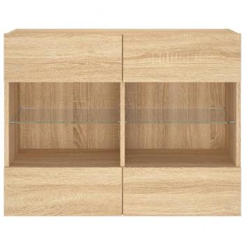 TV-Wandschrank mit LED-Leuchten Sonoma-Eiche 78,5x30x60,5 cm