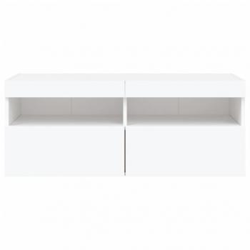 TV-Wandschrank mit LED-Leuchten Weiß 100x30x40 cm