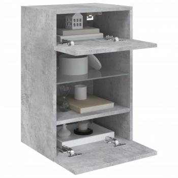TV-Wandschränke mit LED-Leuchten 2 Stk. Betongrau 40x30x60,5 cm