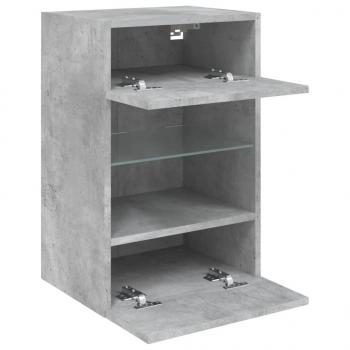 TV-Wandschränke mit LED-Leuchten 2 Stk. Betongrau 40x30x60,5 cm