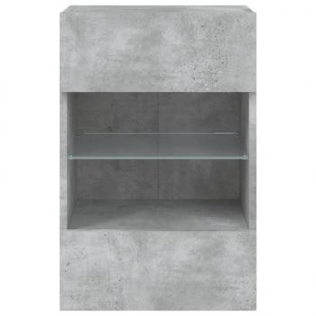 TV-Wandschränke mit LED-Leuchten 2 Stk. Betongrau 40x30x60,5 cm