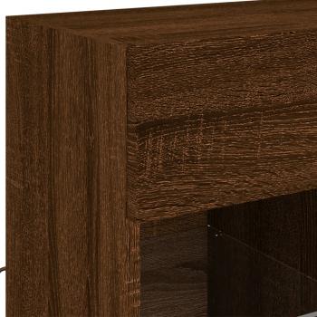 TV-Wandschrank mit LED-Leuchten Braun Eichen-Optik