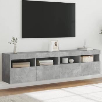 ARDEBO.de - TV-Wandschränke mit LED-Leuchten 2 Stk. Betongrau 80x30x40 cm