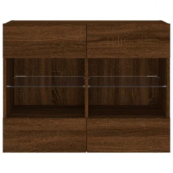 TV-Wandschrank mit LED-Leuchten Braun Eichen-Optik