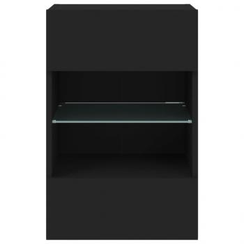 TV-Wandschrank mit LED-Leuchten Schwarz 40x30x60,5 cm