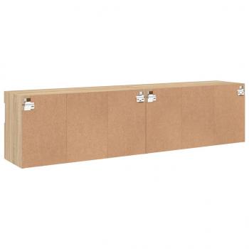 TV-Wandschränke mit LED-Leuchten 2 Stk. Sonoma-Eiche 80x30x40cm