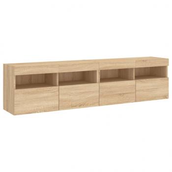 TV-Wandschränke mit LED-Leuchten 2 Stk. Sonoma-Eiche 80x30x40cm